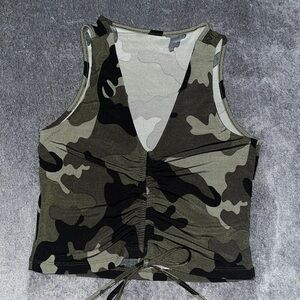 Camo Cinch Tie Tank